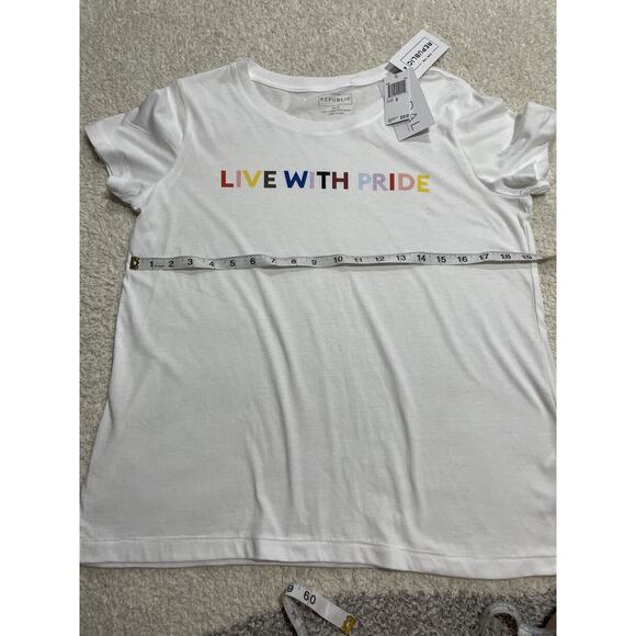 NWT For the Republic Live W Gay Pride Womens Medium Modal Cotton T shirt White - Picture 2 of 3